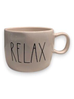 Rae Dunn Relax Tea Mug Soup Cup Bowl EUC